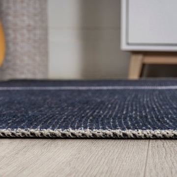 Linja Solid Centre Stripe Machine-washable Area Rug